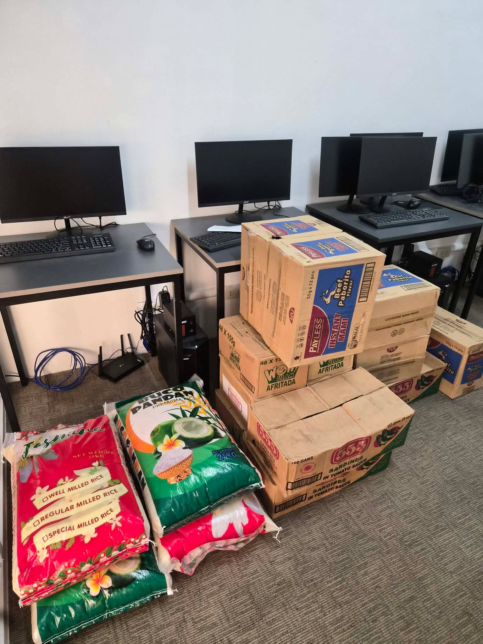 First batch, 100 relief packs prepared